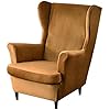Guli wingback chair cover 2 piece wing chair covers armchair chair slipcovers spandex sofa cover furniture protector machine washable removable for living room bedroom hotelvelvet camel  urban country home decor