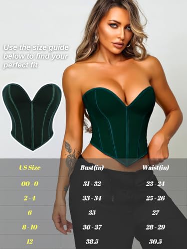 Image of ChiaoLezhee Heart Corset Top For Women, Sexy Concert Outfits Going Out, Strapless Crop Top, Overbust Bustier