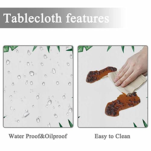 Yibeas Tablecloth Palm Tree Leaves Tablecloths 60" Diameter Round Summer Tropical Green Leaf Exotic Nature Tablecloths For Dining Kitchen Wedding And Parties #TOP1