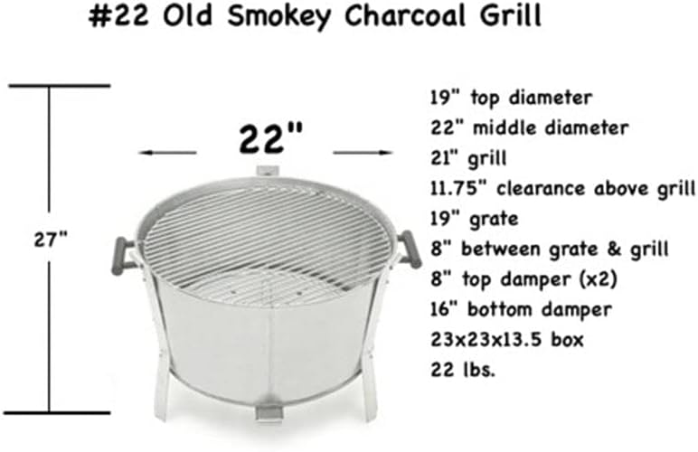 Old Smokey Charcoal Grill #22 (Large)