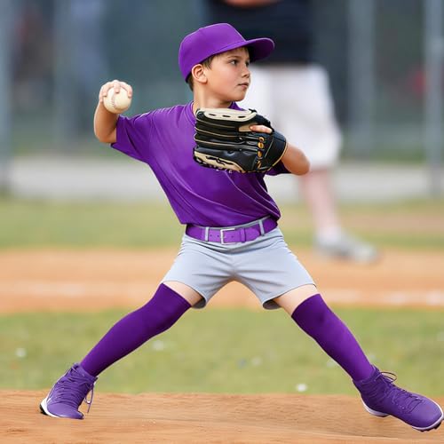Image of XZQTIVE Baseball Socks and Belt Combo,Over the Knee Softball Socks and Belt,Knee High Football Socks for Kids Youth Adults