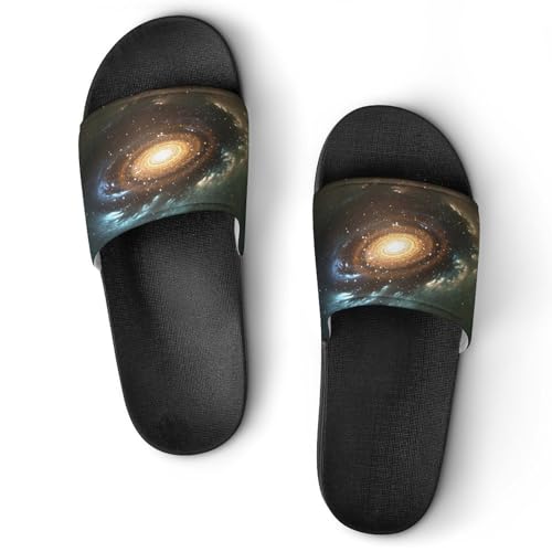 Claquettes femme antidérapantes galaxie pour la salle de bain