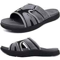COFACE Hombre Sandalias de Recuperación Deportiva Fascitis Plantar Cojín Suave Soporte de Arco Ligero Toboganes Ortopédicos para Hombre GrisNegro Talla 42