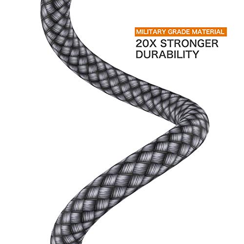 Short USB C Cable(0.5ft 2-Pack),USB Type C Charger Nylon Braided Fast Charging Cord Compatible Samsung Galaxy S10+ S9 S8 Plus,Note 9 8,LG G6 G7 V35,Pixel 2 XL,Perfect Size for Power Bank (Grey)