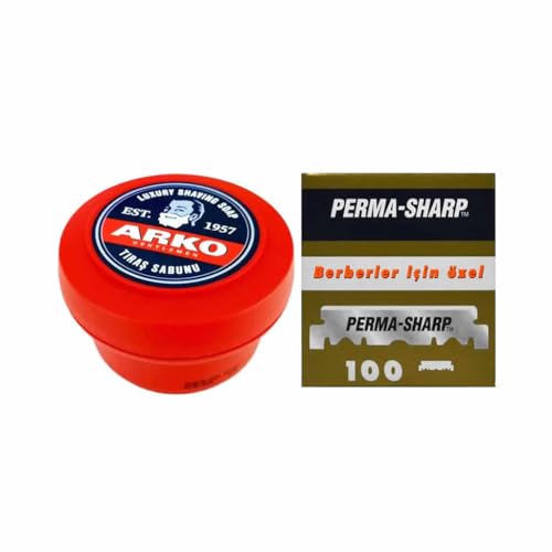 150 gram Kase Tıraş Sabunu ve 100'lü Perma-Sharp Ustura Jileti Seti