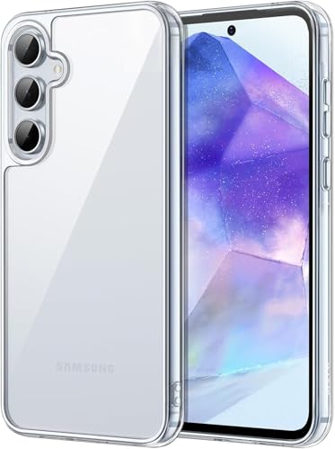Image of REALCASE Silicone Samsung Galaxy A55 5G Back Cover Case, Scratch Resistant Protective Crystal Clear Transparent Shock Proof Bumper Back Cover Case for Samsung Galaxy A55 5G