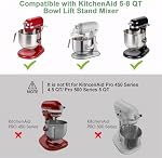 Mixer Slider Mat Compatible with KitchenAid 5-8 Quart Bowl-Lift Stand Mixer, Sliding Tray Accessories for 5-8 Qt Bowl Lift Stand Mixer, Clear