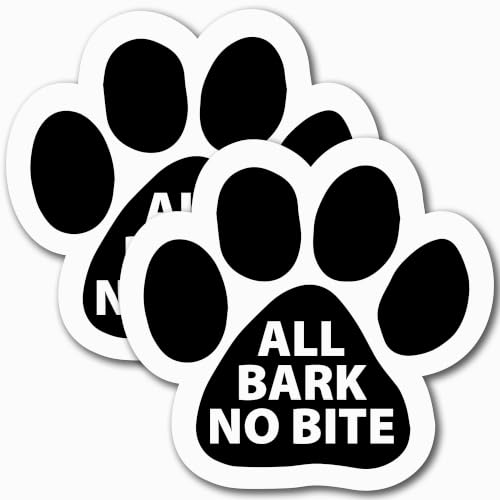 Image of Magnet Me Up All Bark No Bite Magnet Decal, 5 Inch, 2 Pack, Heavy Duty Automotive Accessory, Magnet for Cars, Trucks and SUVs, Full Color UV Printed, Vinyl, Crafted in USA