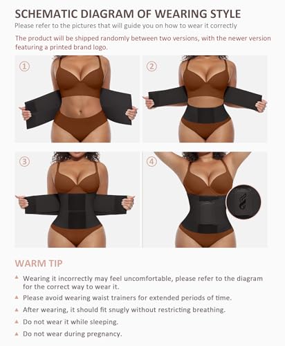 FeelinGirl Waist Trainer Cincher for Women Neoprene Body Shaper Faja Corset Shapewear Postpartum Belly Wrap Weight Slimming Workout Black M - Image 4