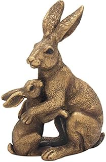 Reflections By Leonardo Bronzed Hare With Baby