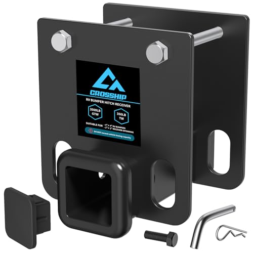 CROSSHIP RV Bumper 2-Inch Hitch Receiver - Fits 4-Inch Beam & 3500 LBS Capacity - Helps RV Connect Bike Racks Cargo Carriers Hitch Hammock and Any 2-Inch Receiver