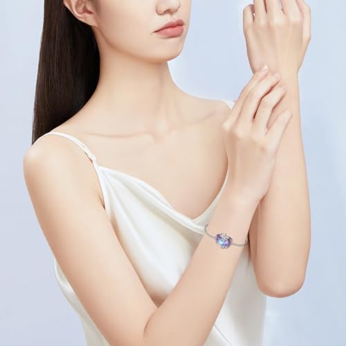 Dragon Bracelet for Women Sterling Silver Dragon Bracelet with Purple Heart Crystal Jewelry Gift for Women2