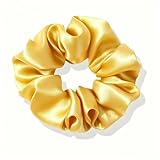 シルク シュシュ 3.5cm 19匁 ヘアゴム 天然シルク ゴム 髪ゴム 高弾性 おしゃれ 摩擦軽減 静電気防止 跡がつかない 大人 女性 母の日ギフト (シャンパンゴールド)