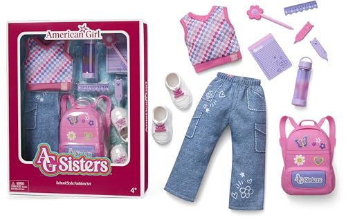 American Girl, AG Sisters School Style Fashion Set, Doll Clothes, for 14.5-inch Dolls, 10 pcs, for Ages 4+