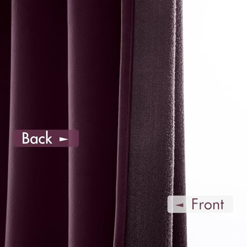 Image of MIULEE Purple Orchid Blackout Velvet Curtains Drapes 84 Inch Long 52 inchx84 inch
