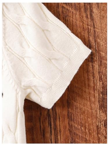 Floerns Girl's Short Sleeve Bow Cropped Sweater Crew Neck Cute Pullover Tops4