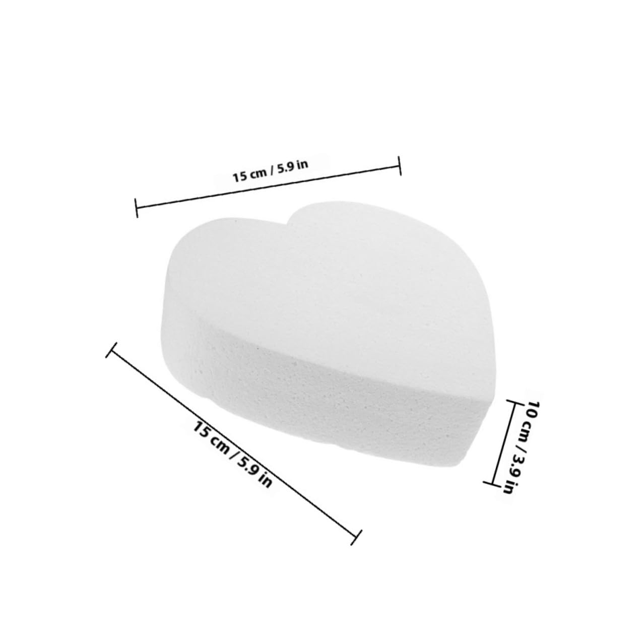 jojofuny Modèle de Gâteau en Mousse Cœur 15 Cm, Accessoire de Pâtisserie, Décoration de Gâteaux Factice, Fourniture de Décoration pour Fêtes et Entraînement la Pâtisserie