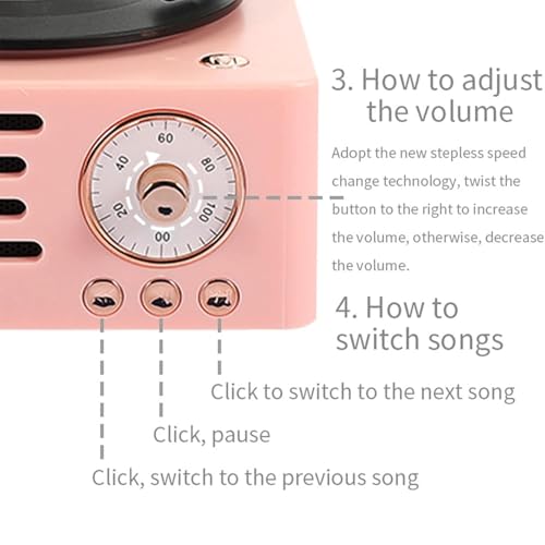 Tocadiscos retro Bluetooth portátil con 3 efectos de sonido para ambientar tu hogar 5