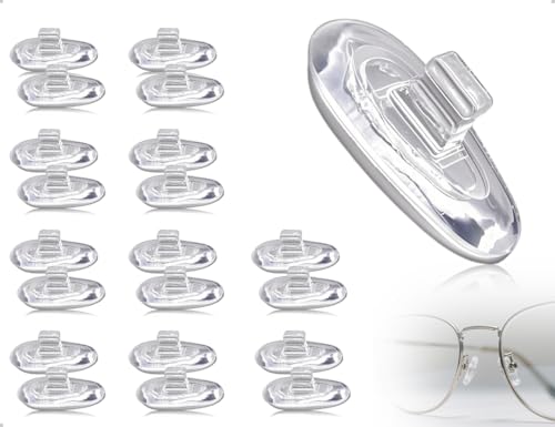 Emezddo 10 Paar Brillen Nasenpads Silikon Nasenpads Sonnenbrille Rutschfeste Transparent Aufsteckzubehör für Beschädigte Teile Austauschen Regelmäßig Austauschen Zubehör