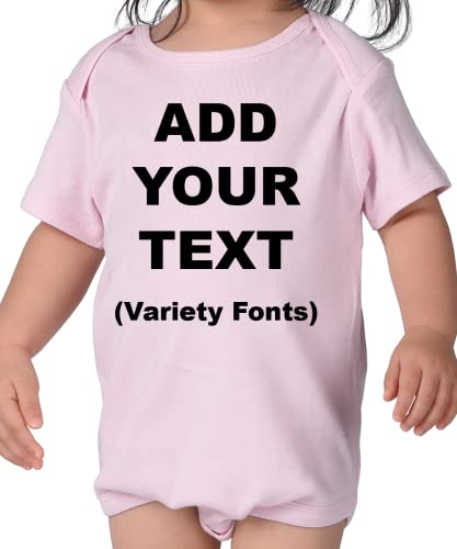 Circular Custom Baby Short Sleeve Bodysuits ULTRA SOFT Cotton Add Your Text for Baby Girl & Baby Boy2