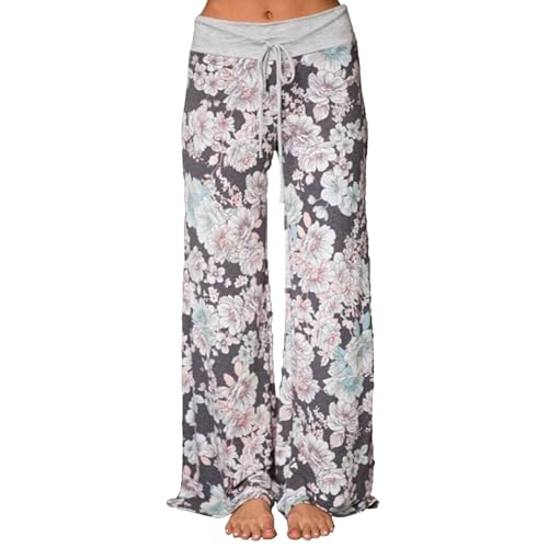 AMYTIS Damen Yogahose Stretch Freizeithose Bequeme Pyjamahose Schlafanzughose Lang Leichte Lounge Hose Hausanzug Hosen Relaxhose Fitness Sommer Weites Bein,Grey#0630,S AMYTIS Damen Yogahose Stretch Freizeithose Bequeme Pyjamahose Schlafanzughose Lang Leichte Lounge Hose Hausanzug Hosen Relaxhose Fitness Sommer Weites Bein,Grey#0630,S