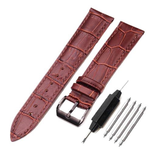 Correa de reloj impermeable XILILHC unisex en color marrón de piel sintética