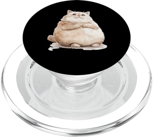 Kawaii Watercolor Cat Feline Fur Parent Chonk PopSockets MagSafe PopGrip for iPhone