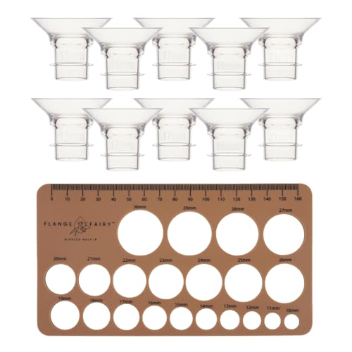 Image of Flange Sizing Kit- 3 in 1 with 10PC 13/15/17/19/21mm Silicone Inserts for 24/25mm Flange, Nipple Ruler, and IBCLC Video Tutorial. Pumping, Breastfeeding Essentials