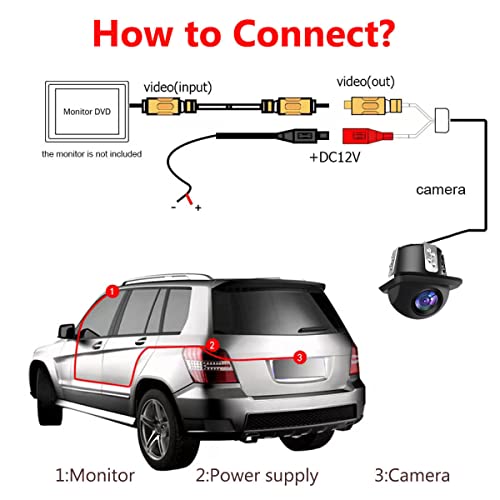 Image of Universal HD Backup /Front View Camera, IP68 Waterproof Rear View Backup Camera Wide View Angle Automatic CMOS - Easy to Install and Provides Crystal Clear Views of What's Behind You