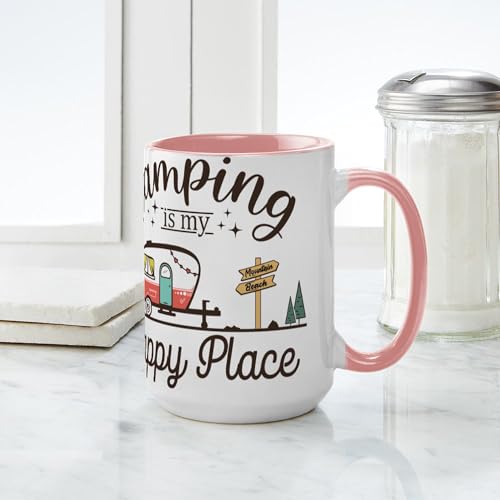 Taza de cerámica 15 oz Camping Is My Happy Place miniatura 4