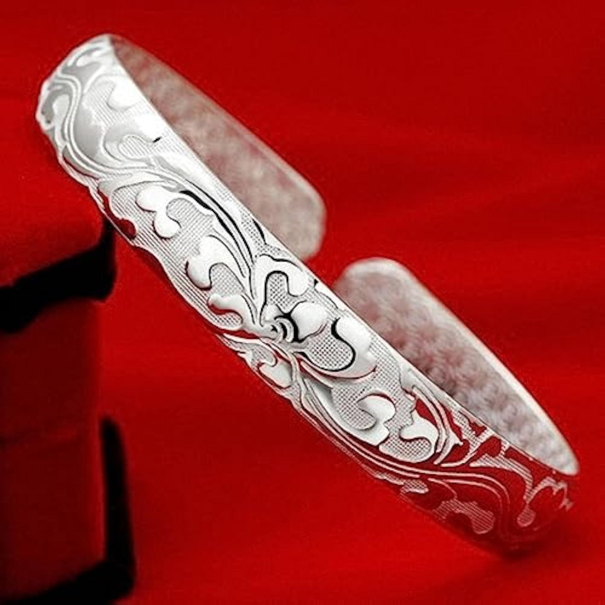 925 Sterling Silver Adjustable Cuff Bangle Bracelet for Women