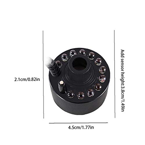 Yililay Mistfabrikant Pond Herr Brunnen Atomizer Aquarium Fogger luchtbevochtiger met 12 leds voor binnen en buiten, 20 mm, zwart - Image 5