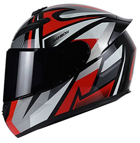 Motorcycle Helmet, ECE Approved Modular Full Face Flip Up Front Motorbike Helmets for Men Women Adults with Visor for Electric Motorbike Moped Scooter H,XL=61-62CM