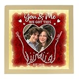 First Kiss Till Last Breath Valentine's Day Personalized Photo Flower Shadow Box with LED Light, from Our First Kiss Till Our Last Breath Photo Flower Shadow Box with LED Light