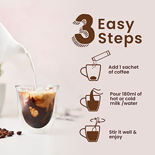 Bevzilla 48 Instant Coffee Powder Sachets (Hazelnut) - 96 Grams| Hot & Cold Coffee| Makes 48 Cups|Arabica Coffee | Easy To Carry| Best For Espresso, Latte, Cappuccino