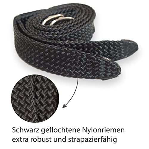 Pferdelinis Sporenriemen in schwarz 2 Stück für Sporen Ersatzriemen, größenverstellbar perfekte Fixierung von Reitsporen (2)