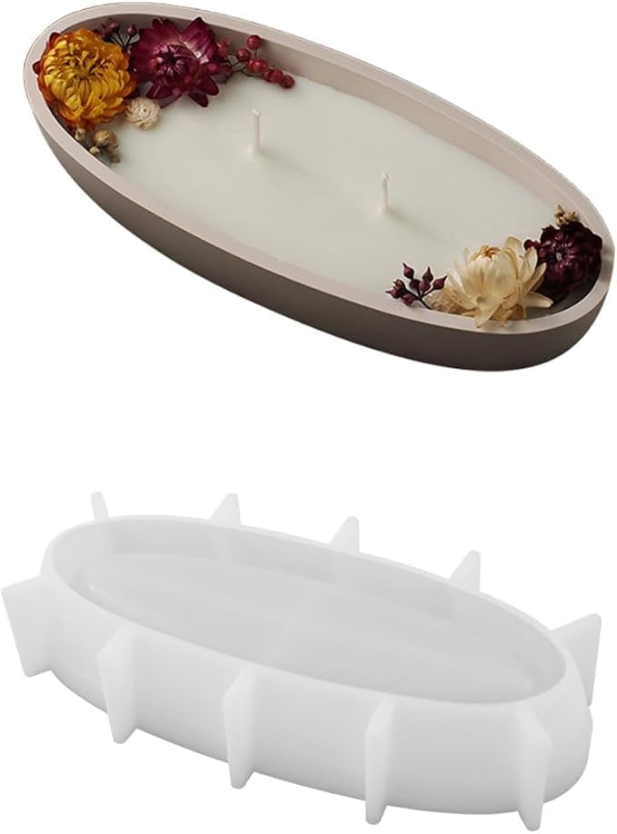 BRIGHTAIL INFRA Oval Candle Boat Jar Molds, Creative Silicone Candle Vessels Pot Molds, Concrete Container Storage Tray Making Moulds for Storage Candle Holder Jewelry Box Vase Aroma Cup (B0D912VKXT) Amazon Price History, Amazon Price Tracker