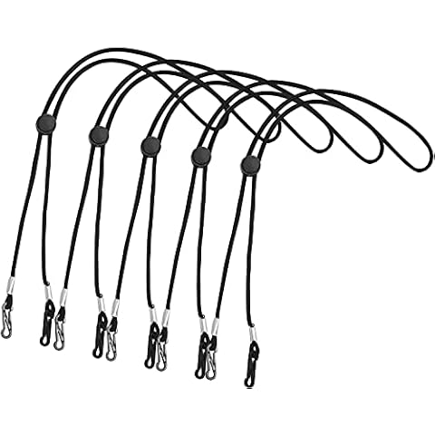 ToolBay Adjustable mask Holder Stretch- Lanyard for mask Black 5 Pack for Adults and Kids mask Ear Saver and Extender Cover