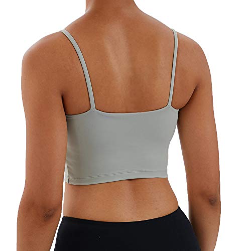 Image of Women's Strappy Stretch Sports Bra Longline Yoga Tank Top Fitness Bra Workout Camisole Crop Tops for Teen Girl
