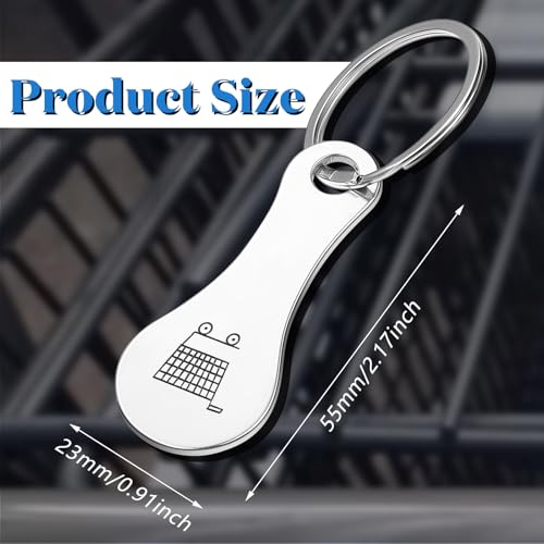 Image of Shimeyao 4 Pcs Portable Aluminum Alloy Keyring Shopping Cart Trolley Tokens Quarter Keychains Gift for Men Women Valentines