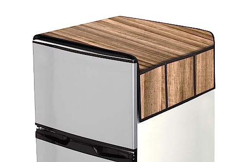Image of Stylista Refridgerator top cover suitable for Samsung RR21C2F25HS /HL, 189 Liter Fridge, Dimension (WxD) 71x109 CM, Wooden Pattern Brown