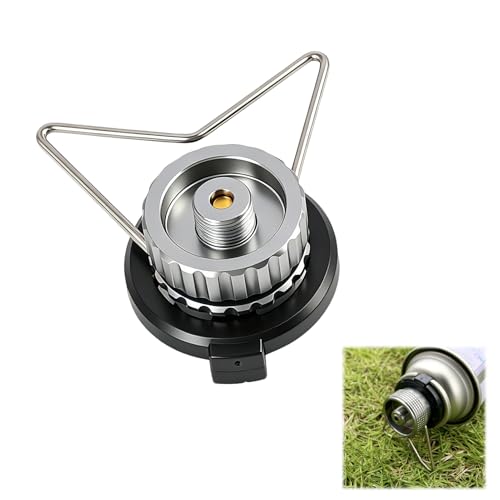 Adaptador de Cartucho de Gas, Compatible con Válvula de Rosca En417 7/16'-28 Unef, Aleación Metálica con Componentes Herméticos, para Camping Y Viajes, Conexión Segura Y Anti-Fugas