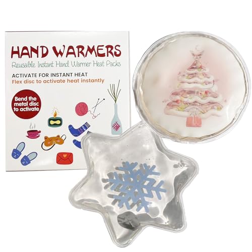 2 Pcs Reusable Snap Heat Pack,Portable Hand Warmer, Hand Warmers Cute Long Lasting Warmth for Camping, Outdoor,Hand Warmers Boil Click Heat Pocket