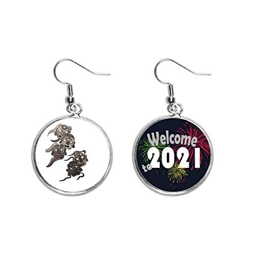 Pendientes de cinco duendes y orejas de monstruo de plata talla M estilo chino