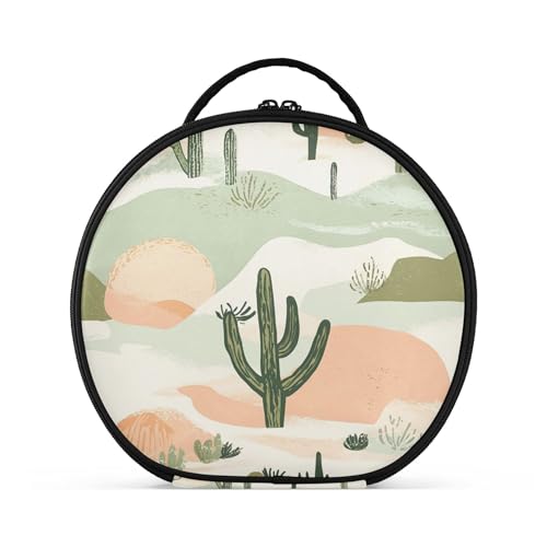 Takiito Desert Cacti Travel Makeup Case Portable Makeup Box Artist Cosmetic Case Organizer With Adjustable Dividers