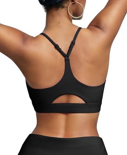 BRXL Sport Bras for Women Low Impact Y Back Adjustable Sports Bras Black L