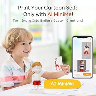 AOSEED 3D Printer for Kids, AI-Powered Fully Assembled 3D Printer with Up to 400mm/s Speed, Auto Leveling, 1500+ Models & 16+ Modules, Includes 8 PLA Filaments for Home and School Use, X-MAKER JOY AI+