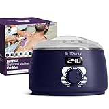 BLITZWAX Single Waxing Pot, Hard Wax Warmer for Face, Legs, Bikini, Brazilian and Body, for 16 oz, At Home Hair Removal Kit, for Men, Beginner Friendly, Quick Heating, Precise Temperature Control