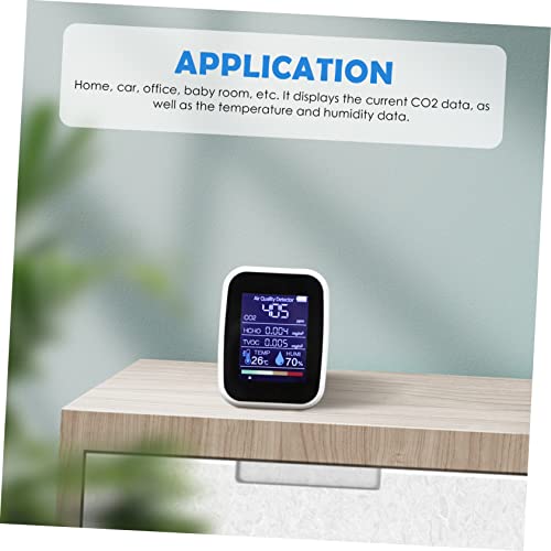 HANABASS 1 Set Sensor Witte Monitor Meten En In Temperatuur Lucht Gas Kantoor - Multifunctioneel Voor Digitale Dioxide… - Afbeelding 4