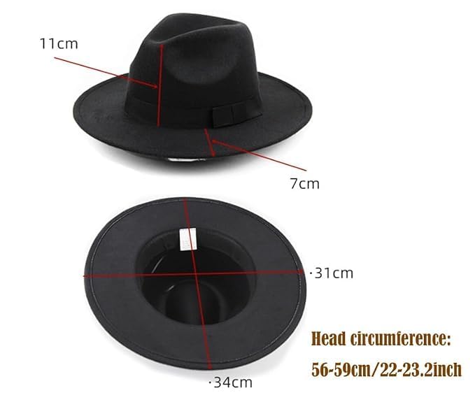 Image of Paper Wool Wide Brim Trilby Felt Jazz Fedora Hats for Women & Men
